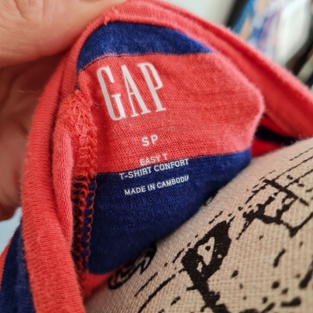 GAP Stripy Easy T Crew Neck T-shirt - Picture 5 of 6